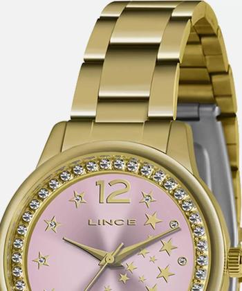 Imagem de Kit Relógio Feminino Lince Dourado Lrgj140L Kn58