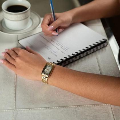 Imagem de Kit Relógio Feminino Mondaine Cristais Dourado 30m 32862LPMKDE1K1