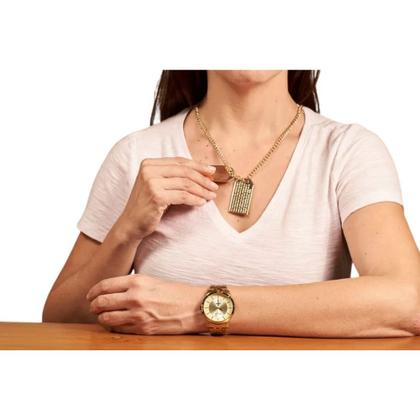 Imagem de Kit Relógio Feminino Seculus com Colar Pai Nosso Original