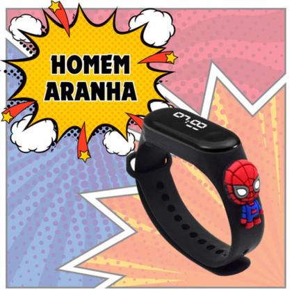 Imagem de Kit Relógio Infantil Digital Led Touch Super Heróis Infantil Menino Criança Aventureira