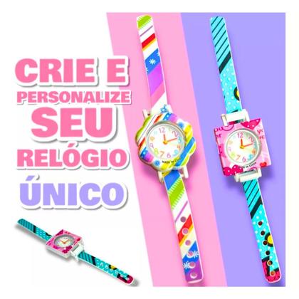 Imagem de kit relogio infantil fashion monta do seu jeito e desmonta brinquedo para menina presente colorido