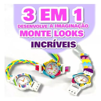 Imagem de kit relogio infantil fashion monta do seu jeito e desmonta brinquedo para menina presente colorido