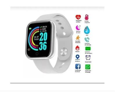 Imagem de Kit Relogio Inteligente Smart watch D20 + Fone inPods 12 Bluetooth - Smart bracelet