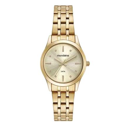 Imagem de Kit Relógio Mondaine Dourado Feminino 32610Lpmkde1K1