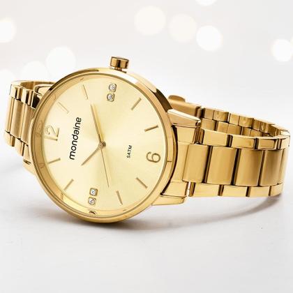 Imagem de Kit Relógio Mondaine Feminino com Colar e Brincos 32600LPMKDE1K1