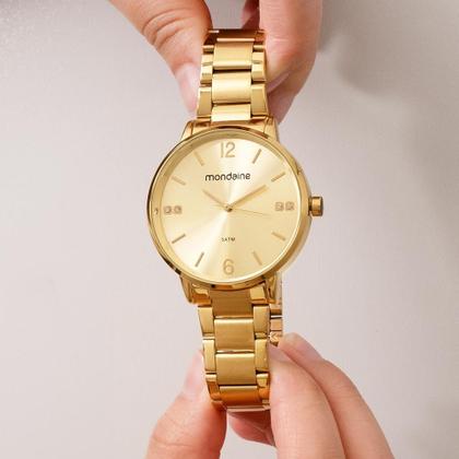 Imagem de Kit Relógio Mondaine Feminino com Colar e Brincos 32600LPMKDE1K1