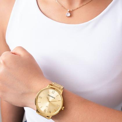 Imagem de Kit Relógio Mondaine Feminino com Colar e Brincos 32600LPMKDE1K1