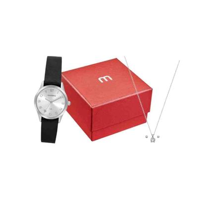 Imagem de Kit Relógio Mondaine Prata Feminino 32793L0Mknh2K1