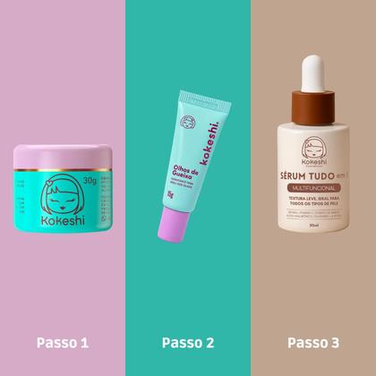 Imagem de Kit Renovadores Creme Sérum Facial Pele de Porcelana Tudo em 1 Olhos de Gueixa