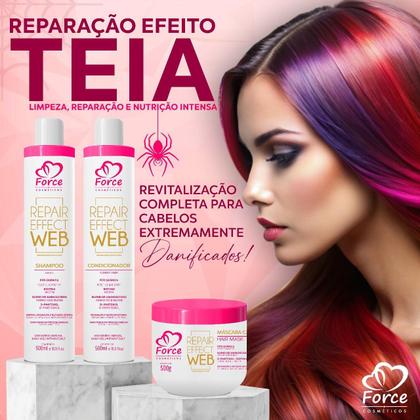 Imagem de Kit Repair Effect Web Force Cosméticos  Reparação PósQuímica com Efeito Teia Lançamento