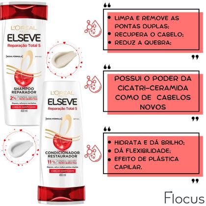Imagem de Kit Reparação Total 5 Elseve Loreal Paris Leave-In 100ml Cicatri Renov Antifrizz Cabelos Danificados