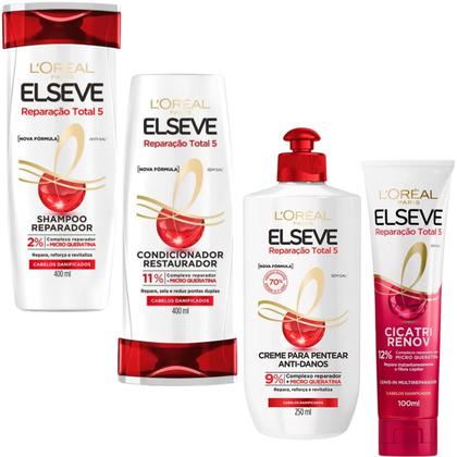 Imagem de Kit Reparação Total 5 Elseve Loreal Paris Leave-In 100ml Cicatri Renov Antifrizz Cabelos Danificados