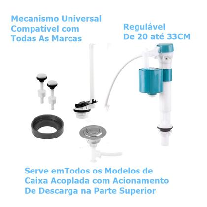 Imagem de Kit Reparo Caixa Acoplada Privada Mecanismo Universal