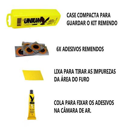 Imagem de Kit Reparo Camara De Ar Bike Com Bolsa Selim Para Guardar O Kit Com Segurança