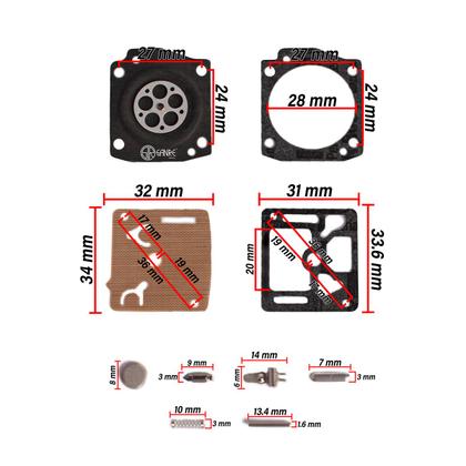 Imagem de Kit Reparo Carburador Compatível Motosserra Husqvarna 365 359 - Sanre Brasil