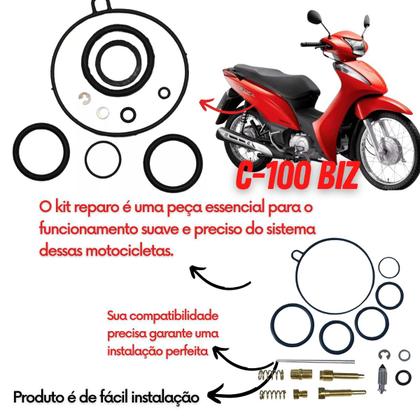 Imagem de Kit Reparo Carburador Completo Honda Biz 100 1998 Até 2005