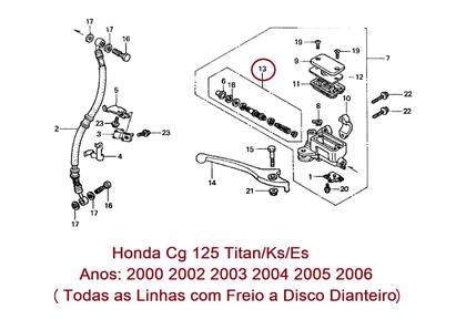 Imagem de Kit Reparo Cilindro Mestre Para Freio Disco Titan 125 Es