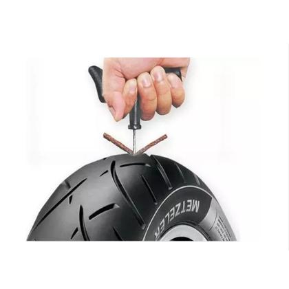 Imagem de Kit Reparo Conserto Remendo Pneu Carro Moto Sem Camara com Macarrão e Emergencial