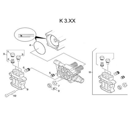 Imagem de Kit Reparo da Bomba para Lavadora de Alta Pressão K.330 9.302-006.0 KARCHER