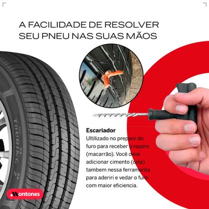 Imagem de Kit Reparo de Pneus Furado Macarrão para Carro e Moto sem Câmara