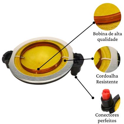 Imagem de Kit Reparo Driver Corneta D250x Compatível Selenium Jbl  100w Rms 8 Ohms Diafragma Fenólico anti Ruido Peça para reposição 