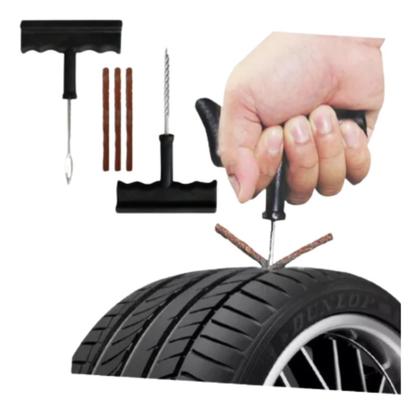 Imagem de Kit Reparo Metal Remendo Macarrão Pneu Carro Moto Sem Câmara