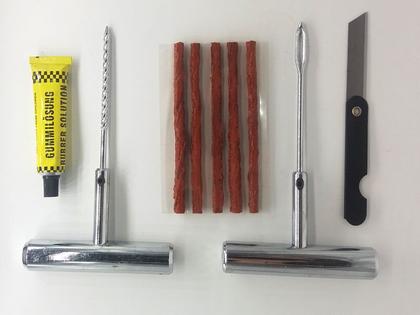 Imagem de Kit Reparo Pneu Remendo Sem Câmara Carros Motos Macarrão