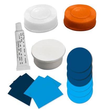 Imagem de Kit Reparo Remendo Colchão Inflável Remendo Boia tubo Cola tampas Nautika