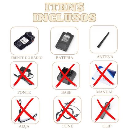 Imagem de Kit Reposição Rádio Baofeng UV5R Com Bateria e Antena Apenas