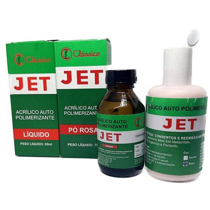 Imagem de Kit Resina Acrílica Auto Polimerizante pó e líquido Odonto Prótese e reparos gerais - Pó ROSA