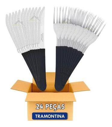Imagem de Kit Restaurante 24 Talheres Tramontina 12 Garfos + 12 Facas