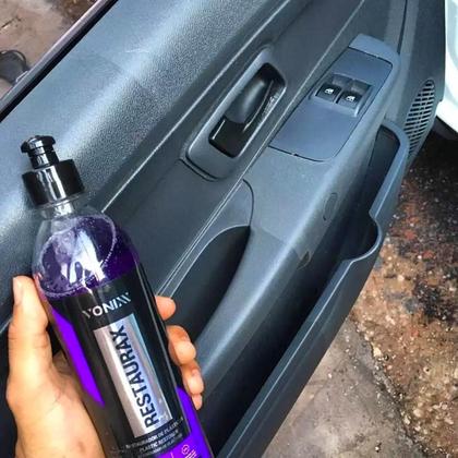 Imagem de Kit Restaurax Revitalizador Restaurador Renovador de Plasticos 500ml Vonixx Aplicador De Espuma Para Produtos