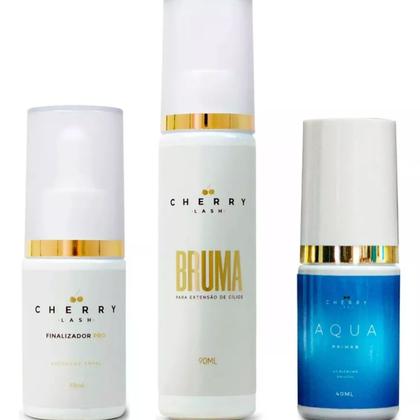 Imagem de Kit Retenção Cherry Lash Bruma Finalizador Aqua Primer Cílios