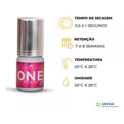 Imagem de Kit Retenção Total e Cola One Cherry Lash Extensão de Cílios