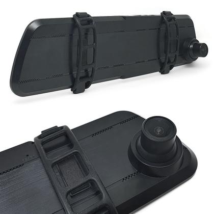 Imagem de Kit Retrovisor c/ Tela + Câmera Frontal e Ré Traseira Agile 2012 2013 2014 2015 2016 Estacionamento Linhas Grade Referência Dianteria