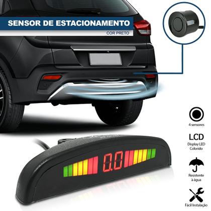 Imagem de Kit Retrovisor C/ Tela + Câmera + Sensor Ré Preto Renault Duster 2017 2018 2019 2020