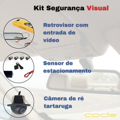 Imagem de Kit retrovisor com camera e sensor de ré - prata