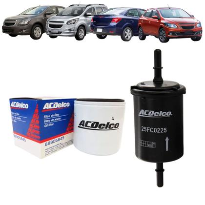 Imagem de Kit Revisão 4 Litros de Óleo 5W30 Semissintético + 1 Filtro de Óleo + 1 Filtro de Combustível Spin Onix Cobalt Prisma Todos 2012 até 2016