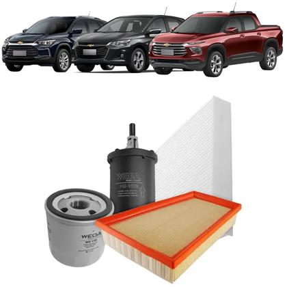 Imagem de Kit Revisão 4 Litros Óleo 5w30 AcDelco Dexos1 + Filtros Wega Chevrolet Onix PlusMontanaTracker - Motores 3 cilindros