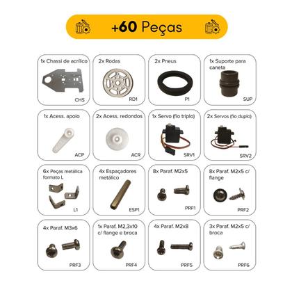 Imagem de Kit Robô Articulado Educacional 6 Pernas 12 Articulações Arduino Joystick Wireless