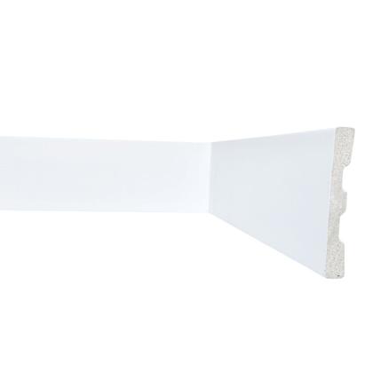 Imagem de Kit Rodapé de Poliestireno Liso 5 Barras de 07cm x 240cm Rende 12 Metros Polipro