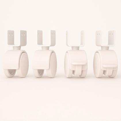 Imagem de Kit Rodízio Com Trava Para Móveis Chapa U 15 mm