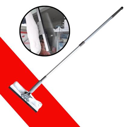 Imagem de Kit Rodo Limpa Vidros Com Cabo Extensor Telescópico 1,65 Mts