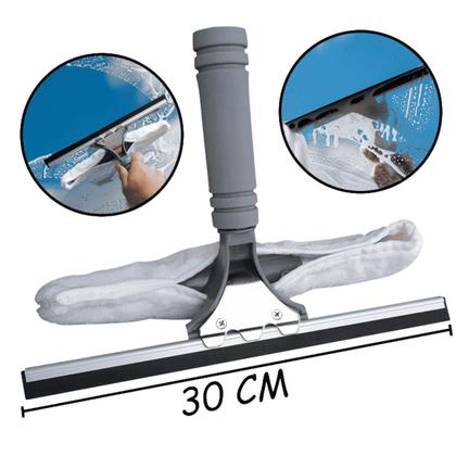 Imagem de Kit Rodo Limpa Vidros Com Cabo Extensor Telescópico 1,65 Mts