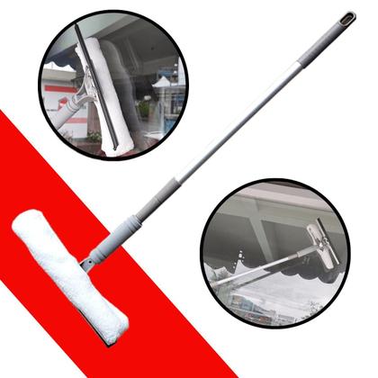 Imagem de Kit Rodo Limpa Vidros Com Cabo Extensor Telescópico 1,65 Mts