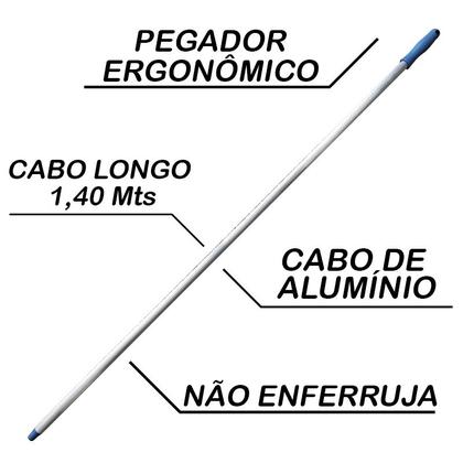 Imagem de Kit Rodo Mop Duplo Rolete Esfregão Espuma PVA Condor Com Cabo Alumínio 1,75 Mts