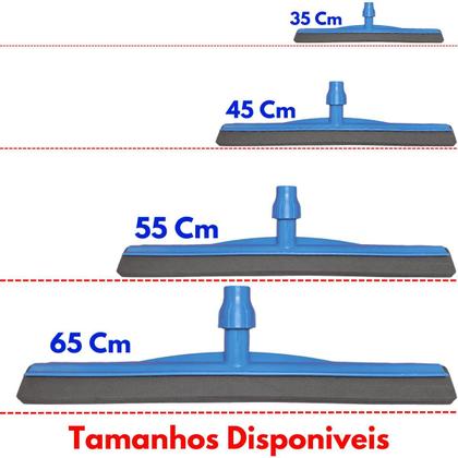 Imagem de Kit Rodo Profissional De Borracha Dupla 35 Cm Com Cabo Alumínio 1,40 Mts