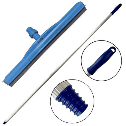 Imagem de Kit Rodo Profissional De Borracha Dupla 65 Cm Com Cabo Alumínio 1,40 Mts