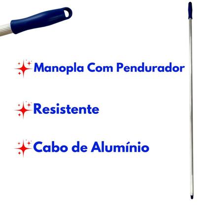 Imagem de Kit Rodo Profissional De Borracha Dupla 65 Cm Com Cabo Alumínio 1,40 Mts