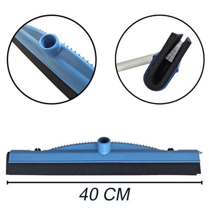 Imagem de Kit Rodo Puxa e Seca Borracha Dupla Com Cabo Profissional E Refil